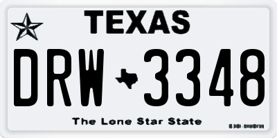 TX license plate DRW3348