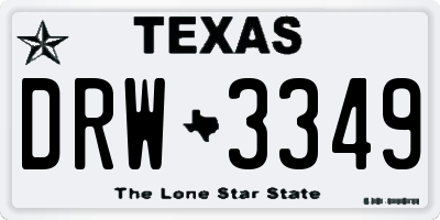 TX license plate DRW3349