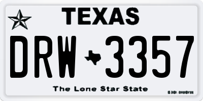 TX license plate DRW3357