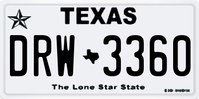 TX license plate DRW3360