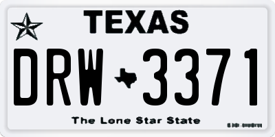 TX license plate DRW3371