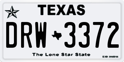 TX license plate DRW3372