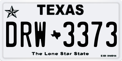 TX license plate DRW3373
