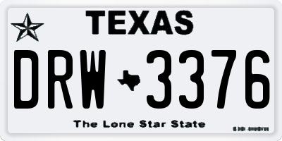 TX license plate DRW3376
