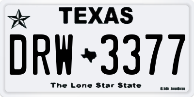 TX license plate DRW3377