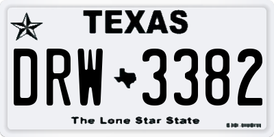 TX license plate DRW3382