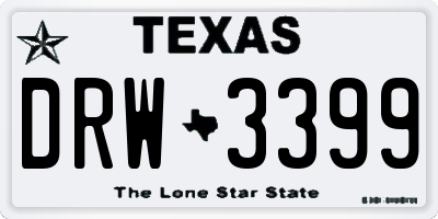 TX license plate DRW3399