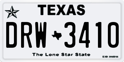 TX license plate DRW3410