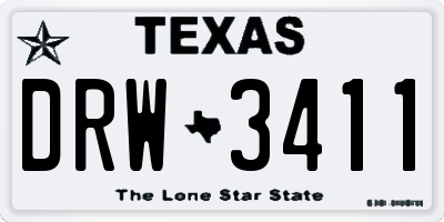 TX license plate DRW3411