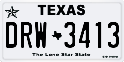 TX license plate DRW3413