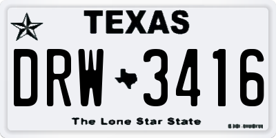 TX license plate DRW3416