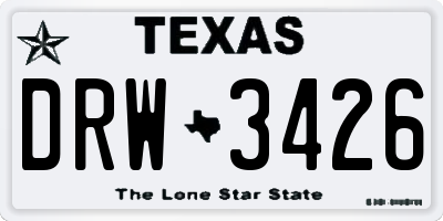 TX license plate DRW3426
