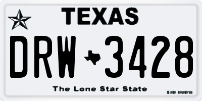 TX license plate DRW3428