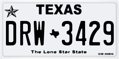 TX license plate DRW3429