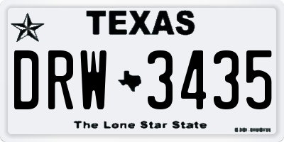 TX license plate DRW3435