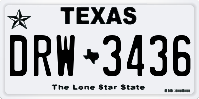 TX license plate DRW3436