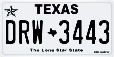 TX license plate DRW3443