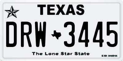 TX license plate DRW3445
