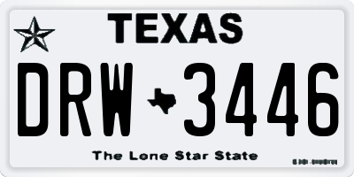 TX license plate DRW3446