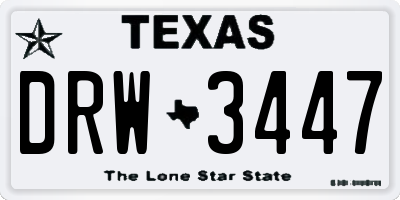 TX license plate DRW3447