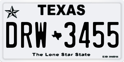 TX license plate DRW3455