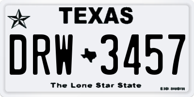 TX license plate DRW3457
