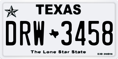 TX license plate DRW3458