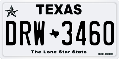 TX license plate DRW3460