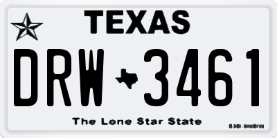 TX license plate DRW3461