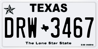 TX license plate DRW3467