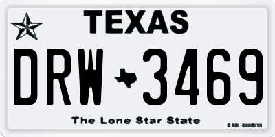 TX license plate DRW3469