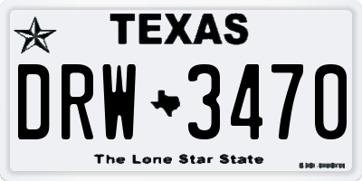 TX license plate DRW3470