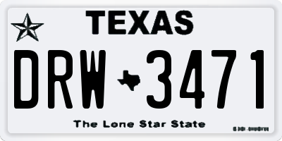TX license plate DRW3471
