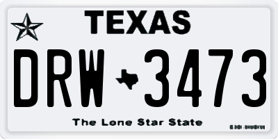 TX license plate DRW3473