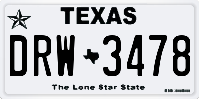TX license plate DRW3478