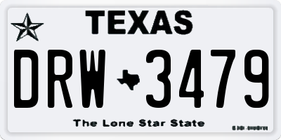TX license plate DRW3479