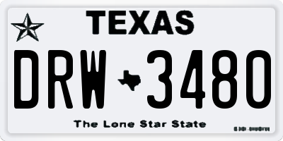 TX license plate DRW3480