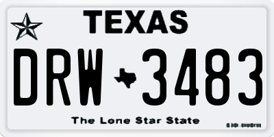 TX license plate DRW3483