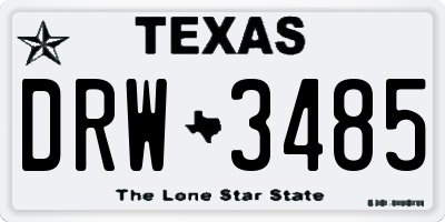 TX license plate DRW3485