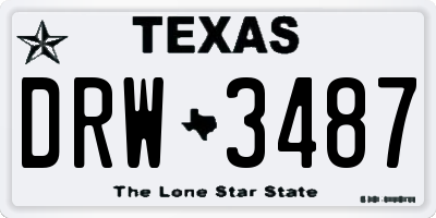 TX license plate DRW3487