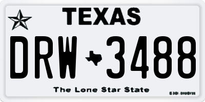 TX license plate DRW3488