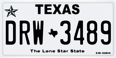 TX license plate DRW3489