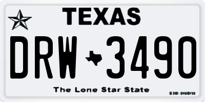 TX license plate DRW3490