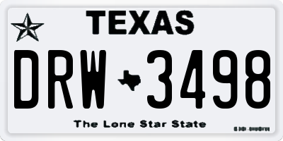 TX license plate DRW3498