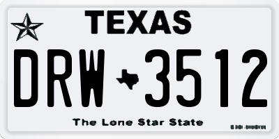 TX license plate DRW3512