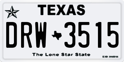 TX license plate DRW3515