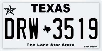 TX license plate DRW3519