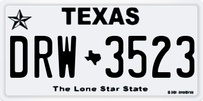 TX license plate DRW3523