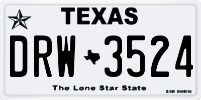 TX license plate DRW3524