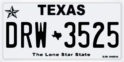 TX license plate DRW3525